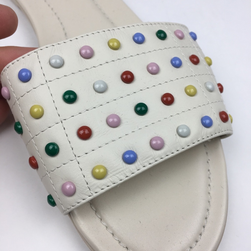 Tods Studded Slides in multicolor & White - Picture 3 of 5